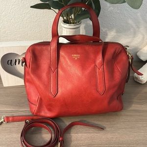 Fossil Red Sydney Satchel
